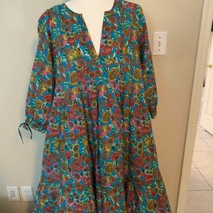 JCREW floral maxi cotton dress